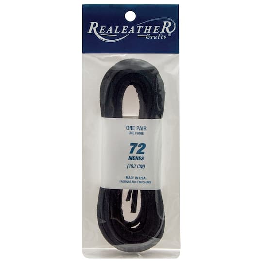 Realeather 1/8&#x22; x 72&#x22; Black Paired Packaged Laces